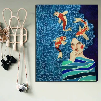 

Nordic Poster Pop Art Girl Canvas Painting Prints Living Room Home Decoration Modern Wall Art Oil Painting Posters Pictures