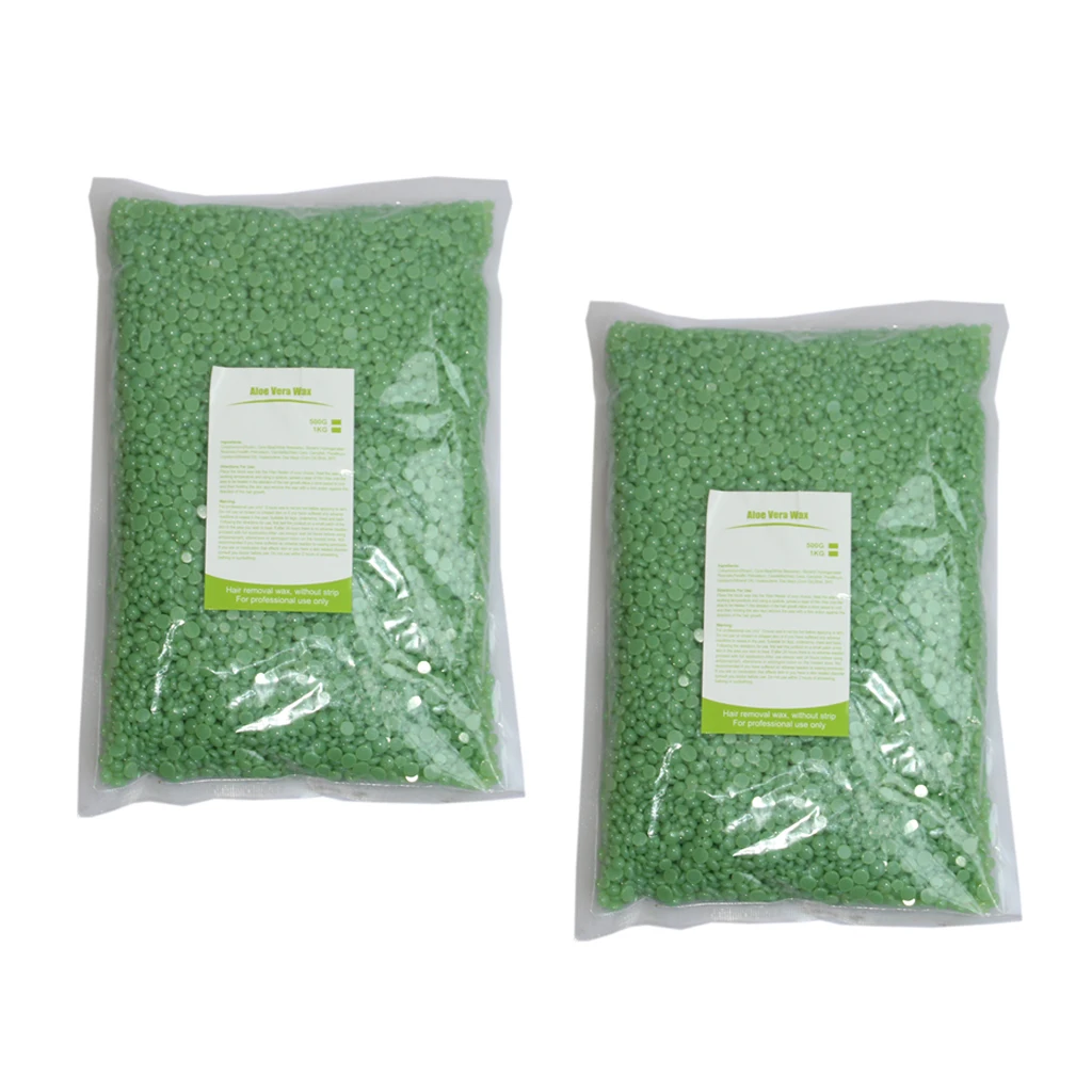 2 Bag 1000g Hard Bean Wax Depilation Bikini Depilatory Without Band Granule Depilation Hair Removal Cream