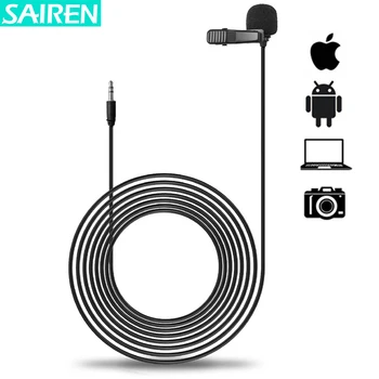 

Microphone Sairen 6M Cable Clip-on Lavalier Mini Audio Collar Condenser Lapel Mic for recording / iPhone DSLR Camera smartphone
