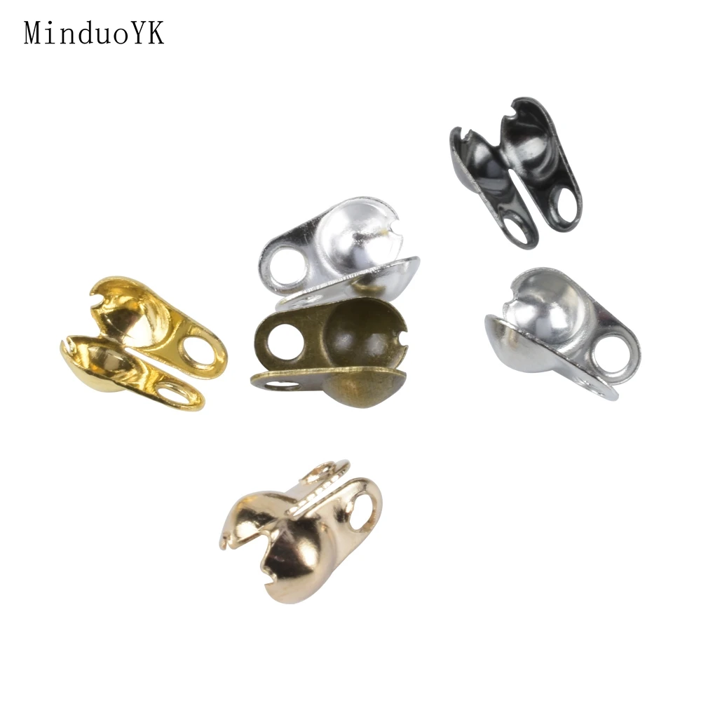 Crimps-End-Beads Clasps Bracelet Connectors Jewelry-Accessories Ball-Chain Necklace 200pcs/Lot