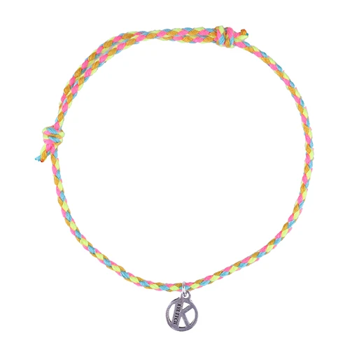 KELITCH браслеты дружбы с хлопковой нитью, плетеные вручную браслеты с веревкой, лучший подарок для влюбленных пар - Окраска металла: AZX01807K