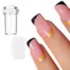 2pcs New Transparent Jelly Silicone Nail Stamper Scraper Set for French Tips Nail Design DIY Stamping Mold Nail Plate Tools 1