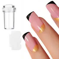 2pcs New Transparent Jelly Silicone Nail Stamper Scraper Set for French Tips Nail Design DIY Stamping Mold Nail Plate Tools 1
