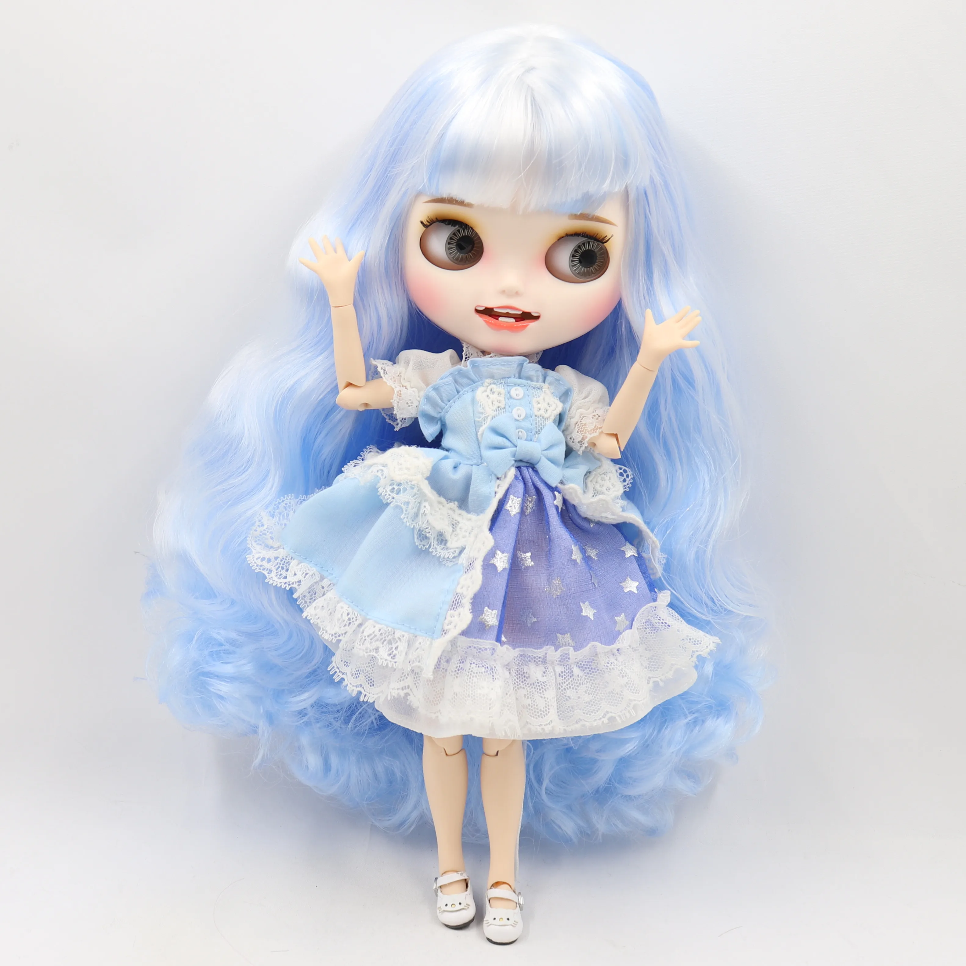 ICY DBS factory blyth doll CUSTMIZED carvd lips teeth matte face joint body