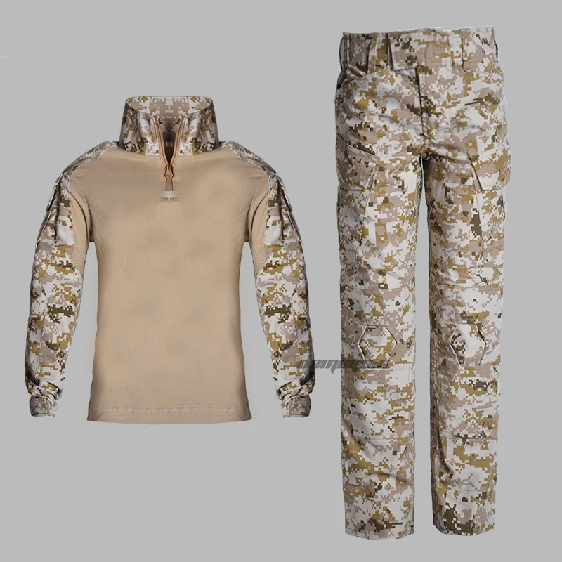 Военная детская форма, удобная камуфляжная форма для мальчиков и девочек, комплект тактической пейнтбольной формы, Детский костюм, рубашка+ штаны, комплект одежды - Цвет: desert digital