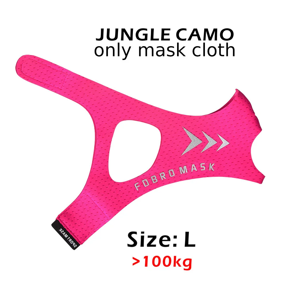 Mask Clothpink L FDBRO Спортивная маска для бега и фитнеса, Черная Спортивная маска для тренировок на высокой высоте, 2,0 Тканевая маска - Цвет: Mask Clothpink L