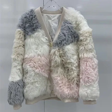 Manteau femme Новое поступление шуба из натурального меха ягненка для женщин зимняя теплая верхняя одежда из натурального меха - Цвет: as picture