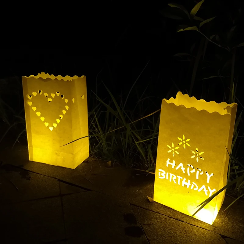 50 шт./лот Солнечный держатель для чайной свечи Luminaria бумажный Свеча-фонарь сумка для рождественской вечеринки наружное свадебное оформление новинка