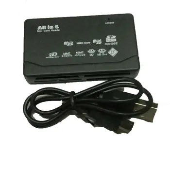 

Mini 26-IN-1 USB 2.0 High Speed Memory Card Reader For CF xD SD MS SDHC with LED light Card Reader Black