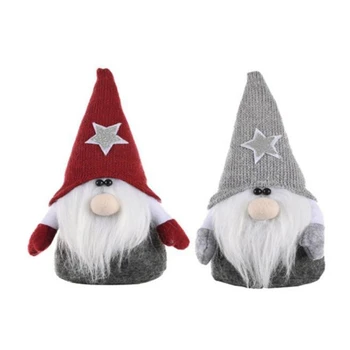 

2PCS Elf Dwarf Dolls Christmas Tree Santa Plush Dolls Christmas Door Wall Hanging Pendant Xmas Decorations for Home