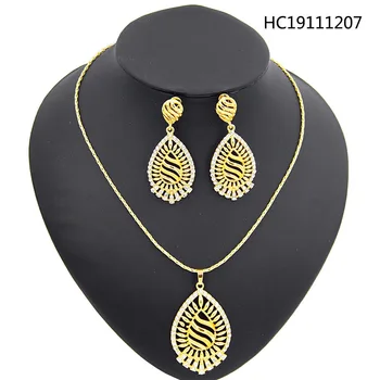 

Yulaili Fashion Crystal Water Drop Pendant Necklace Earrings Copper Alloy Jewelry Sets For Women Event Wedding Accessories