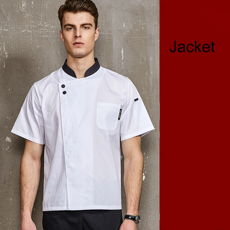 Color 2 Jacket С длинным рукавом Ресторан униформа Стенд воротник шеф-повара куртка пальто кухня рабочая одежда питание повара выпечки брюки для мужчин карман одежда - Цвет: Color 2 Jacket