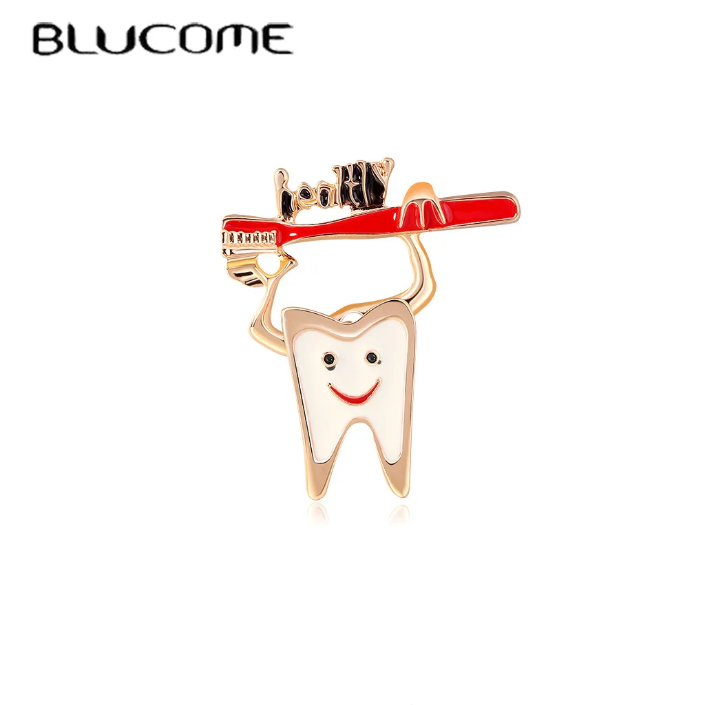 Женская/Мужская/Детская брошь в форме зубной щетки Blucome Подарочная украшение для