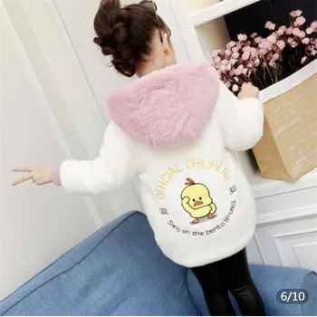 

Girls' jackets 2020 new children's mid-length and velvet thickened western-style tops, little girls padded clothes, autumn and w
