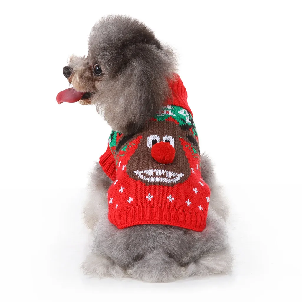 Pet Cat Dog Christmas Vest Sweater Winter Warm Clothing Dress Clothes