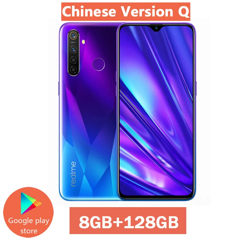Мобильный телефон Realme Q Realme 5 Pro, глобальная версия, 6,3 дюймов, Восьмиядерный процессор Snapdragon 712AIE, четырехъядерный процессор 48 МП, 4035 мАч - Цвет: 8G 128G Blue-CN