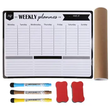 

Weekly Planner Soft Magnetic Whiteboard Fridge Magnets Message Remind Memo Pad