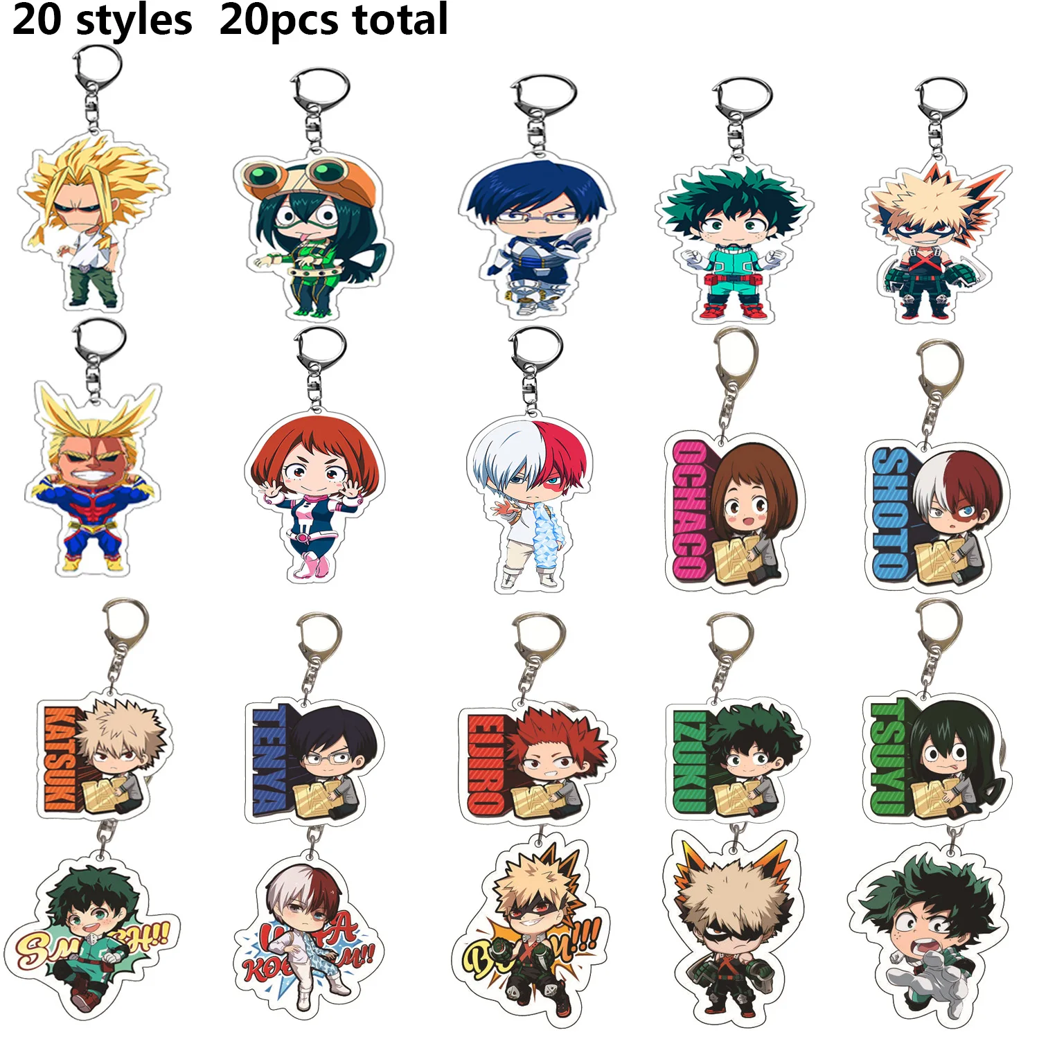 Оптовая продажа Аниме My Hero academic акриловый брелок двусторонний Izuku Bakugou Katsuki Todoroki