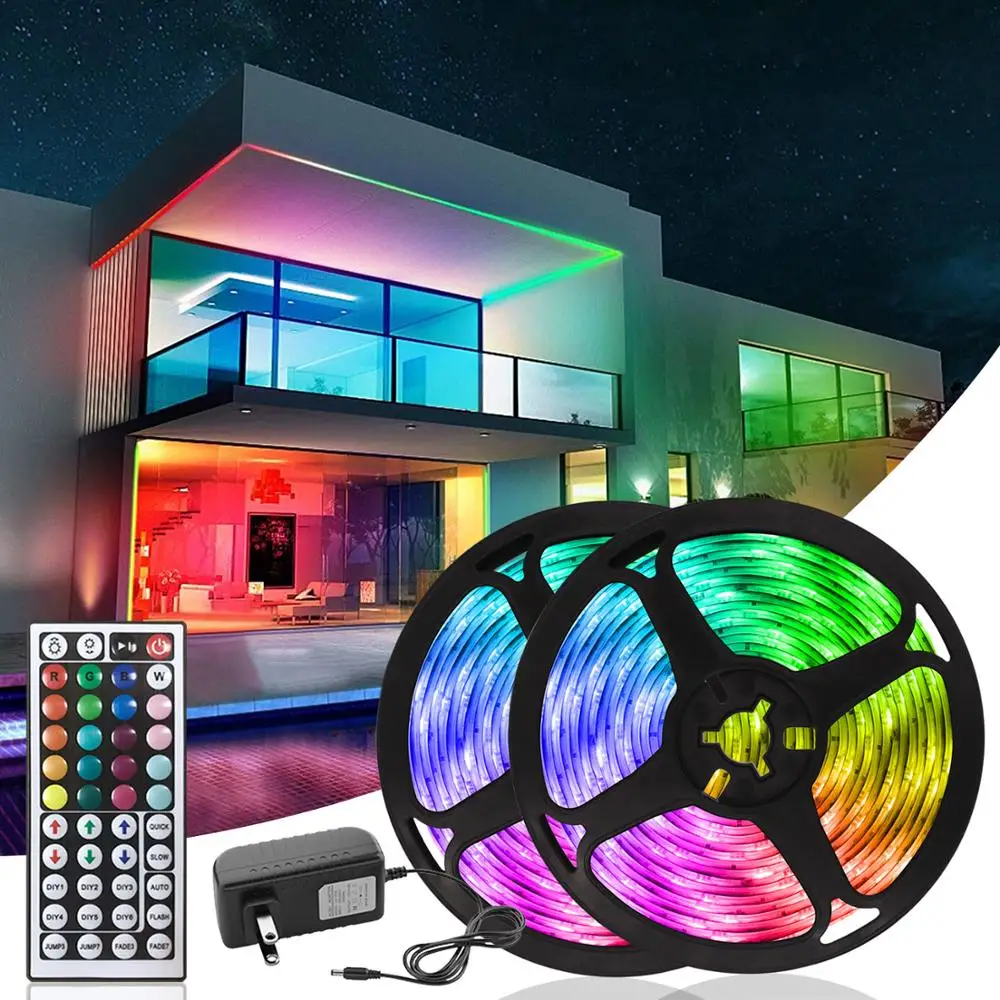 Светодиодная ленсветильник RGB SMD 5050 с 44 клавишами светящаяся лента 7 5 м 10 для кухни освесветильник контроллер