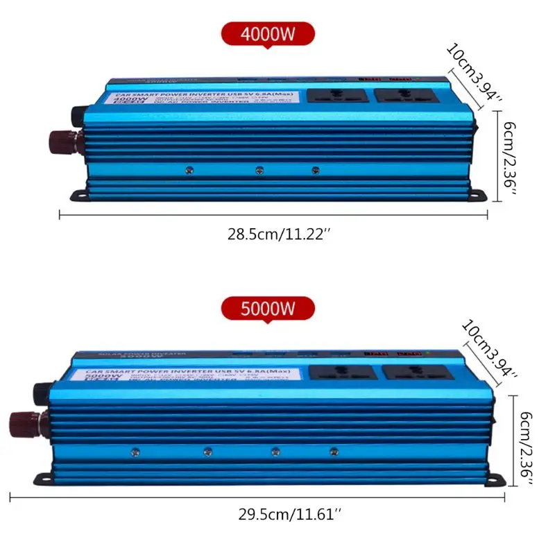 Солнечный инвертор DC 12V 24V к переменному току 220V 500W 3000W 4000W 5000W 4 Порты usb 2/3 розетки светодиодный Дисплей Напряжение трансформатор