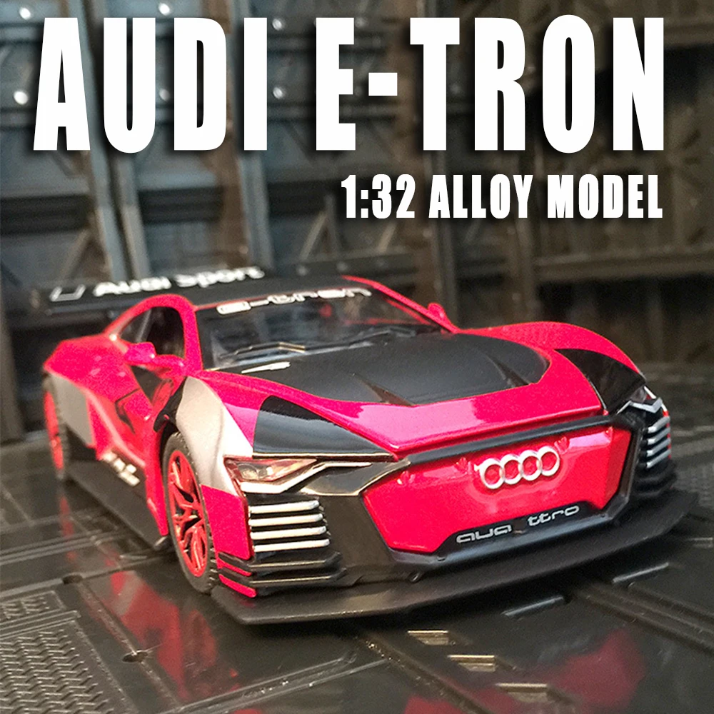 Новинка 2021 литая 1:32 Миниатюрная модель автомобиля из сплава Le Mans Audi E-Tron гоночный
