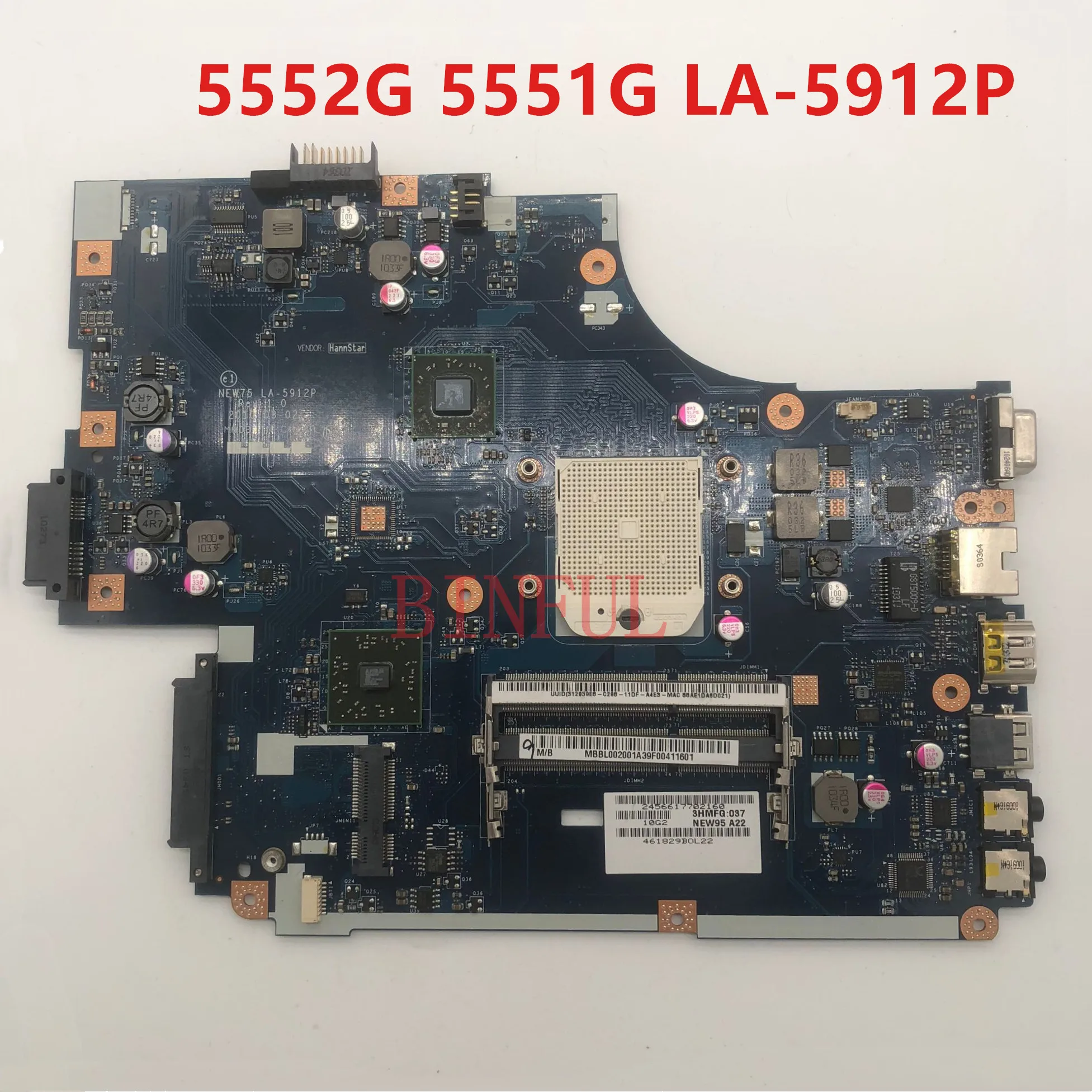 Высокое качество для Aspire 5552G 5551G 5551 Материнская плата ноутбука NEW75 LA-5912p A55 DDR3 полностью протестирована