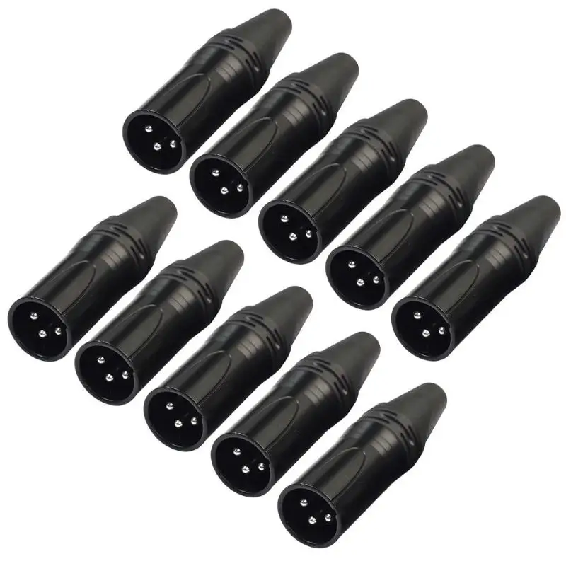 Male 10 шт. DIY Микрофон XLR 3Pin Кабель с разъемом-розеткой разъем под пайку адаптеры - Цвет: Male