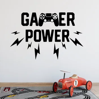 

GAME POWER Quotes Gamer wallpaper Birthday Gift Controller video game wall decals Dad uncle Gift Bedroom Vinyl Wall Decals wx221