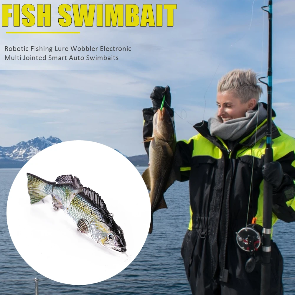 Robotic Fishing Lure Wobbler Electronic Multi Jointed Smart Auto Swimbaits Built-in Powerful Battery USB Charging | Спорт и