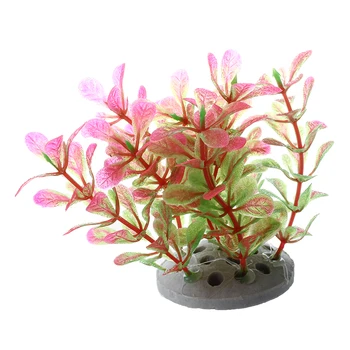 

Plastic Plant Decoration for Aquarium Fish Tank Pink Green 10cm