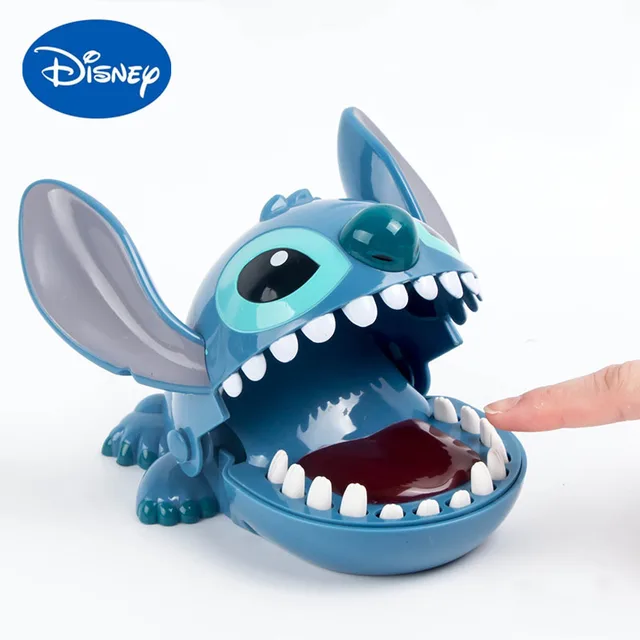 16cm Disney stich Bite Finger Figures Stitch Dentist Push Teeth Funny Game Model Toys Birthday Gifts for Kids baby toy gifts with box