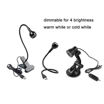 

USB Powered led Book Light Black silver plug in night lamp Clip-On Desk Lamp Light Flexible Reading Lamp for Travel Bedroom Book
