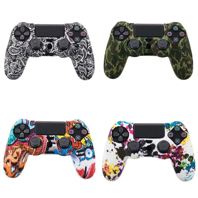 

Anti-slip Silicone Cover Skin Case for Dualshock 4 PS4 Pro Slim Controller & Stick Grip Case Graffiti Studded Dots Silicone