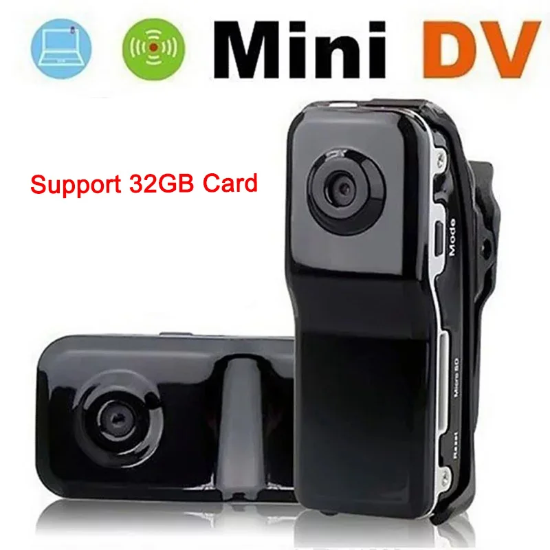 MD80 мини DV DVR 720P HD камера цифровой видеорегистратор веб-камера Черный с держателем