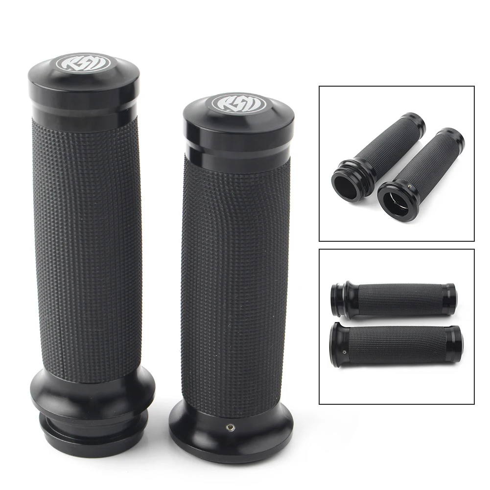 

1" 26MM Motorcycle RSD Handlebar Edge Cut Hand Grips For Harley Davidson Touring Electronic Throttle CNC Aluminum 2Pcs