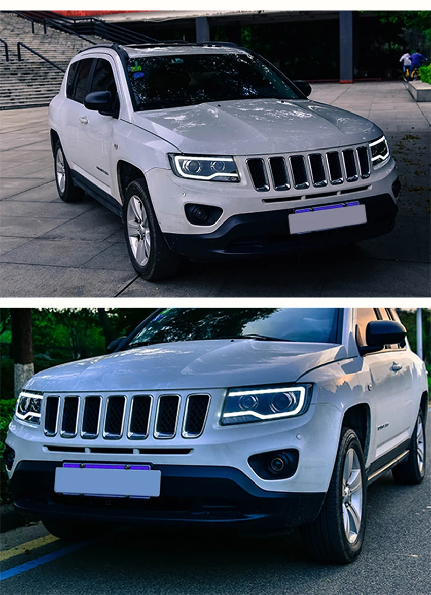 Автомобильный Стайлинг Головной фонарь для Jeep Compass фары компас 2011- Светодиодный фонарь H7 D2H Hid вариант Ангел глаз биксеноновые фары