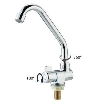 

Kitchen Faucet Foldable RV Faucet 360 Degree Rotating Single Handle Deck/Wall Mounted RV Kitchen Faucets Sink Faucet