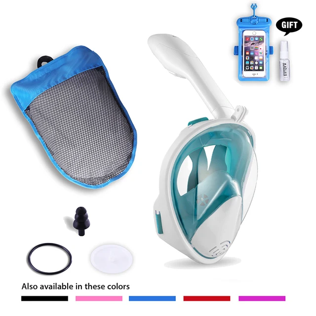 US $22.90 2020 New Scuba Diving Mask Full Face Anti Fog Underwater Snorkel Mask Set Swimming Mask for Gopro C