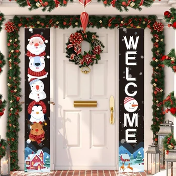 

Christmas Banner Decor For Home Merry Christmas Hanging Cloth Door Decor 2020 Xmas Ornament Happy New Year 2021