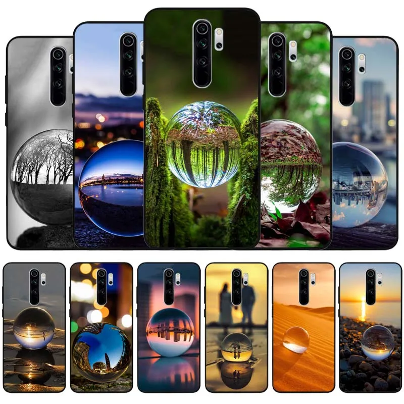 Glass ball black Silicone Phone Case For Redmi note 8 7 Pro S 8T for redmi 9 7A Cover Shell | Мобильные телефоны и