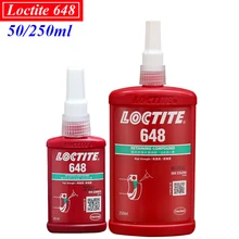 

New 250ml 50ml Loctite 648 Cylinder Holding Glue Assembly Parts Inert Bonding Vibration Proof Loose Leakage Adhesive