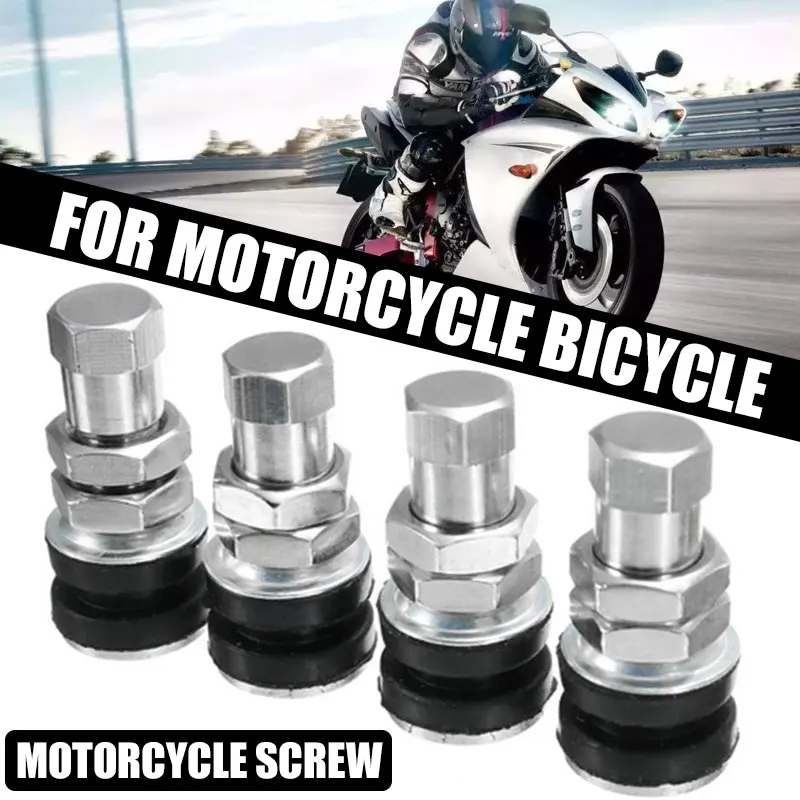 

4pcs Bike Bolt-In Tubeless Tire Plugs Durable Valve Motorcycle Screw Stable Scooters Bolt-In Tubeless Tire Valve Tires
