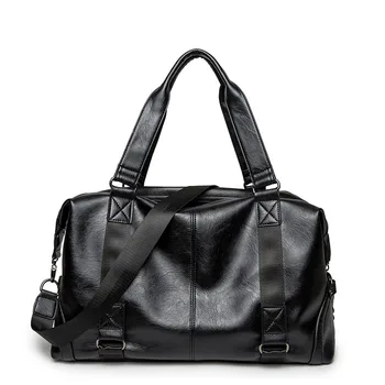 

Men's Short Trip Hand Travel Bag Wear-Resistant Waterproof Shoulder Travel PU Microfiber Sports Gym Bags