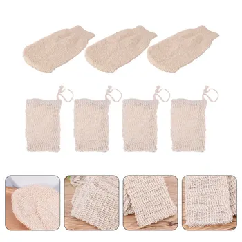 

7pcs Soap Mesh Bag Reusable Soft Comfortable Soap Mesh Pouch Face Washing Gloves Soap Storage Bag for Bath Shower Daily Use