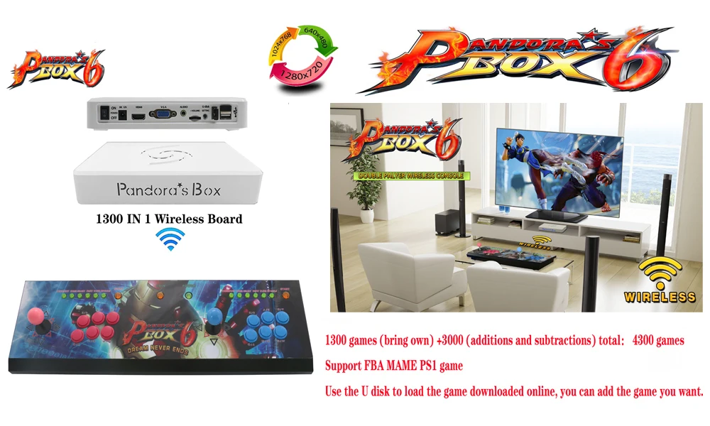 Pandora Box 9D 8 кнопочная консоль Встроенный 2500 В 1 аркадная игра usb подключение 3P 4P геймпад поддержка 3D tekken Mortal Kombat 1 2 3 4