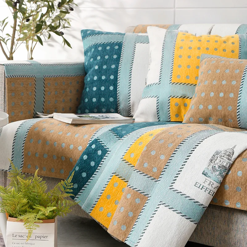

Chenille Slipcovers lattice Sofa Cover for Living Room Sectional Couch Cover L shape Armchair Cover Single/Two/Three/Four Seat