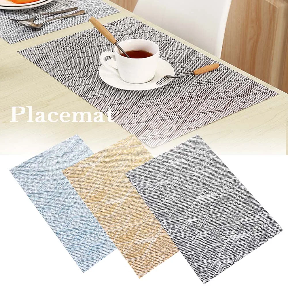 

Table Mat Placemat Geometric PVC Pads Non Slip Mat Dinner Mug Coffee Plate Cup Coaster Kitchen Table Decoration Accessories
