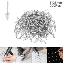 200 шт m5x10мм алюминиевый заклёпный пистолет ядро потянув клепки разрыв оправки для ногтей с мушроновой головкой и полированной хромированной поверхностью