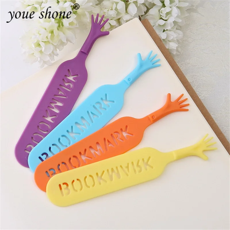 

4 Pcs /1Lots Bookmark Hand Plastic And Style Bookmarks Book Page Label Office Study Reading Supplies Gift Tool YOUE SHONE