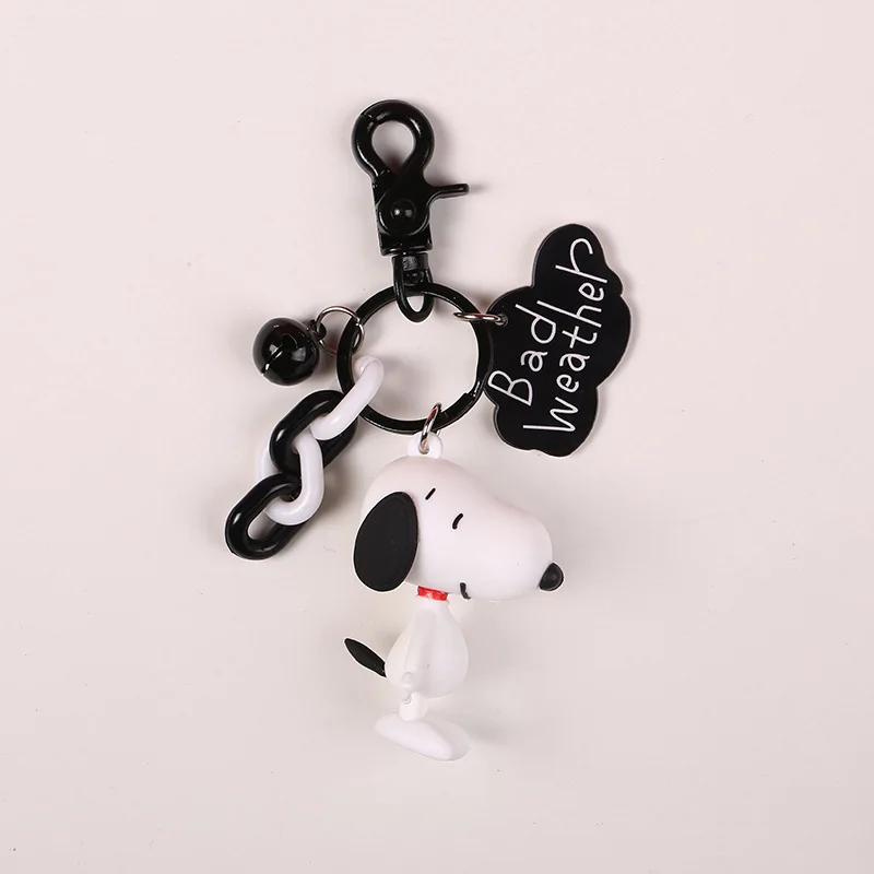 Мода мультфильм собака брелок арахис собака брелок для мужчин брелки или женщин брелок для ключей кольца для детских игрушек - Цвет: Черный